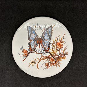 Vintage Hyalyn USA 70's Butterfly Wall Hanging Trivet Ceramic Fall